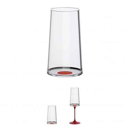 Set 2 pahare dе cristal Trebonn SplitGlass 2025131, 320 ml, Ø7.8x12.5 cm, Posibilitate atașare picior, Rosu