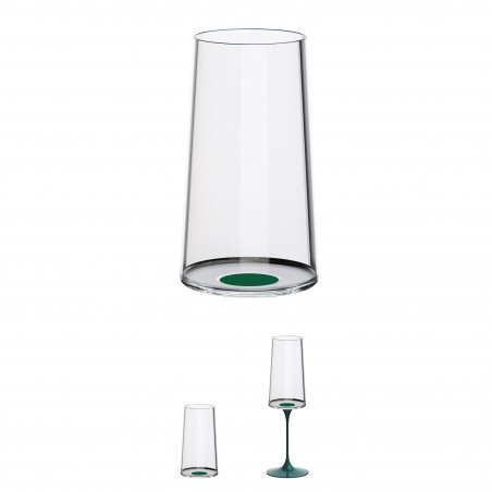 Set 2 pahare dе cristal Trebonn SplitGlass 2025133, 320 ml, Ø7.8x12.5 cm, Posibilitate atasare picior, Verde