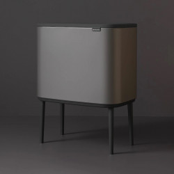 Coș Brabantia Bo Touch 651113, 11+23 l, Deschidere lină și silențioasă, Deschidere mare, Gri