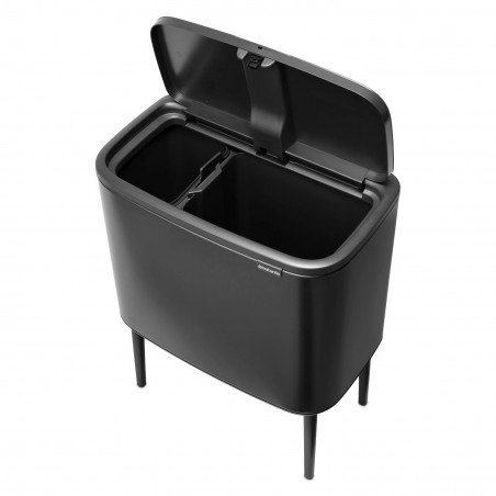 Coș Brabantia Bo Touch 1008855, 11+23 l, Deschidere lină și silențioasă, Deschidere mare, Gri închis