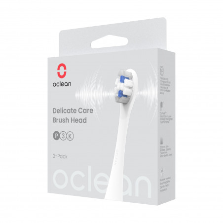 Set 2 capete de schimb pentru periuta de dinti electrica Oclean Delicate Care-P3K4-XPD, Dura, Pentru adulti, Perii DuPont cu fluor, Alb