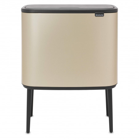 Coș Brabantia Bo Touch 1003214, 11+23 L, Deschidere lină și silențioasă, Deschidere mare, Auriu metalic