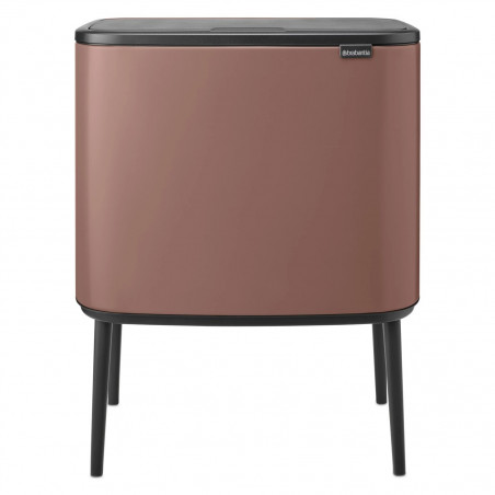 Coș Brabantia Bo Touch 1008856, 11+23 l, Deschidere lină și silențioasă, Deschidere mare, Finisaj satinat, Maro