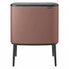 Coș Brabantia Bo Touch 1008856, 11+23 l, Deschidere lină și silențioasă, Deschidere mare, Finisaj satinat, Maro