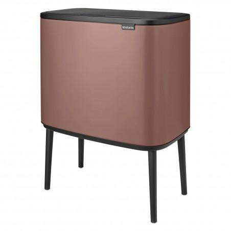 Coș Brabantia Bo Touch 1008856, 11+23 l, Deschidere lină și silențioasă, Deschidere mare, Finisaj satinat, Maro