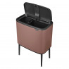 Coș Brabantia Bo Touch 1008856, 11+23 l, Deschidere lină și silențioasă, Deschidere mare, Finisaj satinat, Maro