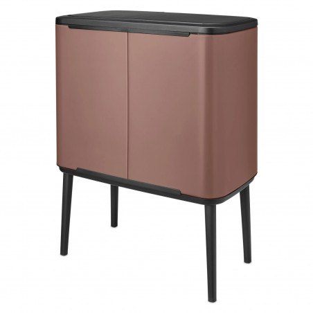 Coș Brabantia Bo Touch 1008856, 11+23 l, Deschidere lină și silențioasă, Deschidere mare, Finisaj satinat, Maro
