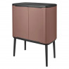 Coș Brabantia Bo Touch 1008856, 11+23 l, Deschidere lină și silențioasă, Deschidere mare, Finisaj satinat, Maro