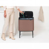 Coș Brabantia Bo Touch 1008856, 11+23 l, Deschidere lină și silențioasă, Deschidere mare, Finisaj satinat, Maro