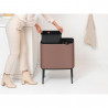 Coș Brabantia Bo Touch 1008856, 11+23 l, Deschidere lină și silențioasă, Deschidere mare, Finisaj satinat, Maro
