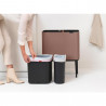 Coș Brabantia Bo Touch 1008856, 11+23 l, Deschidere lină și silențioasă, Deschidere mare, Finisaj satinat, Maro