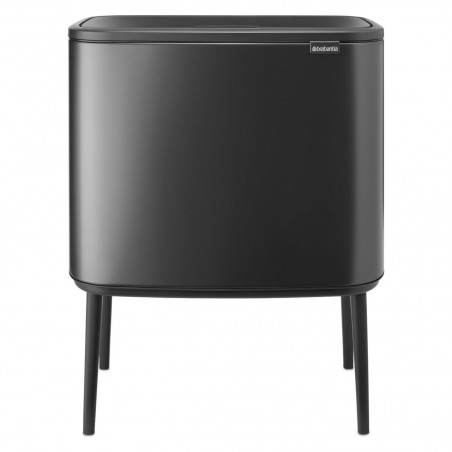 Coș Brabantia Bo Touch 1008857, 3x11 l, Deschidere lină și silențioasă, Deschidere mare, Gri închis