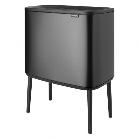 Coș Brabantia Bo Touch 1008857, 3x11 l, Deschidere lină și silențioasă, Deschidere mare, Gri închis