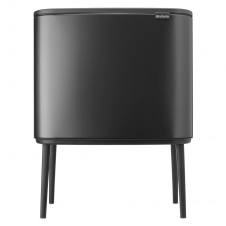 Coș Brabantia Bo Touch 1008857, 3x11 l, Deschidere lină și silențioasă, Deschidere mare, Gri închis