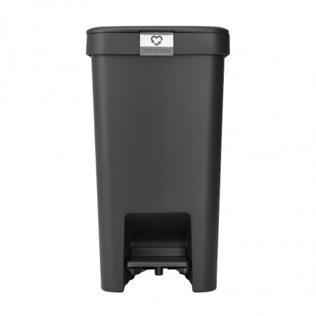 Coș cu pedală Brabantia StepUp 1008479, 16 L, Materiale ecologice, Deschidere mare, Gri închis