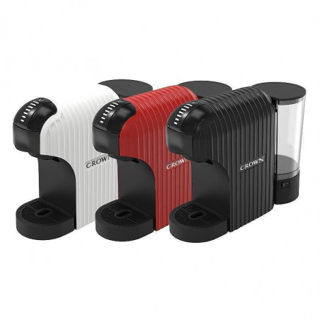 Espressor cu capsule 7in1 Crown CCM-1530B, 1400 W, 20 bar, 0.9 L, 7 adaptoare, Indicatoare LED, Controlul lungimii cafelei, Negru