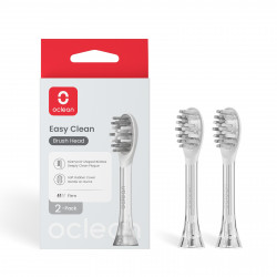 Set 2 capete de schimb pentru periuta de dinti Oclean Easy Clean P1K3, Tare, Acoperire cu silicon, Gri