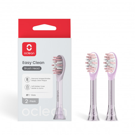 Set 2 capete de schimb pentru periuta de dinti Oclean Easy Clean P1K4, Tare, Strat din silicon, Violet