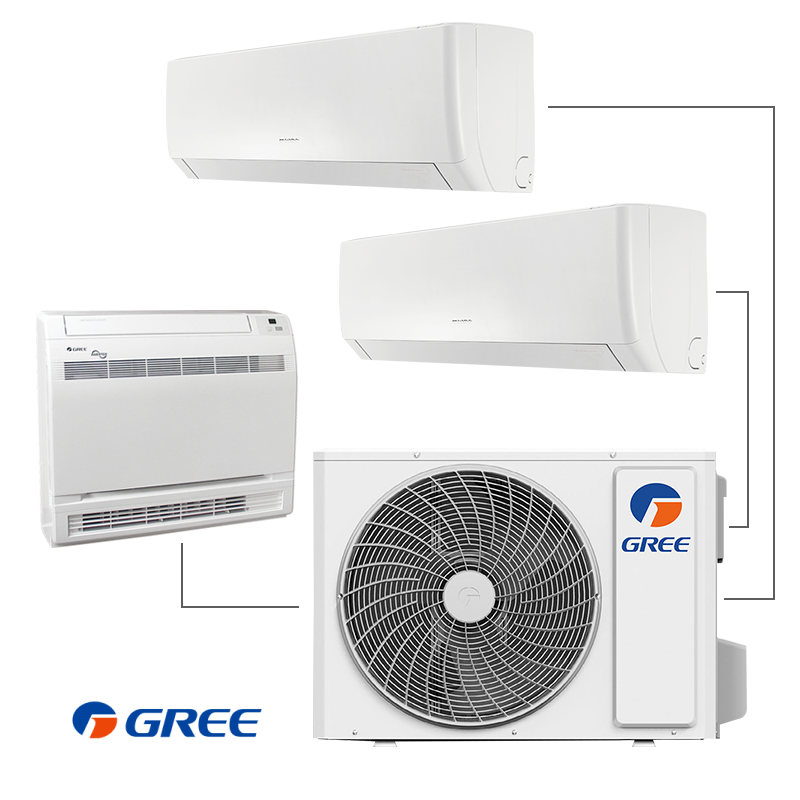 Unitate exterioara pentru sistem multi-split Gree GWHD(24)NK6LOO, 24000 BTU, 52 m², A++/A+, R-32, Alb