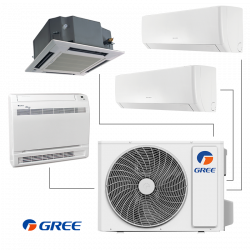 Unitate exterioara pentru sistem multi-split Gree GWHD(28)NK6LOO, 28000 BTU, 57 m², Pana la 4 unitati interioare, A++/A+, R-32, Alb