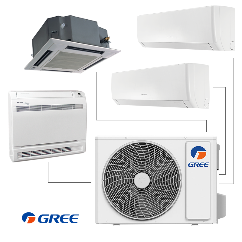 Unitate exterioara pentru sistem multi-split Gree GWHD(28)NK6LOO, 28000 BTU, 57 m², Pana la 4 unitati interioare, A++/A+, R-32, Alb