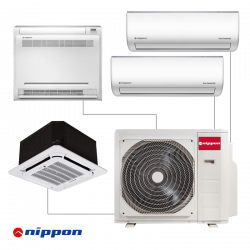 Unitate exterioara pentru sistem multi-split Nippon N40B-36HFN8-Q, 36000 BTU, 70 m², A++/A, Pana la 4 unitati interioare, R-32, Alb