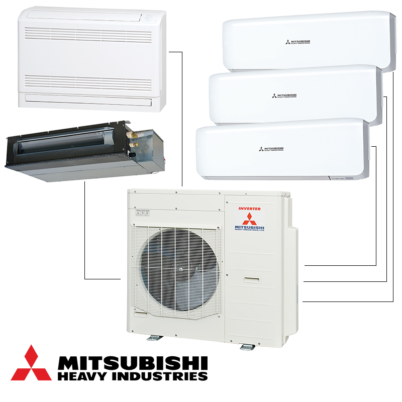 Unitate exterioara pentru sistem multi-split Mitsubishi Heavy Industries SCM100ZS-W, 34000 BTU, 74 m², A/A+, Pana la 5 unitati interioare, R-32, Alb
