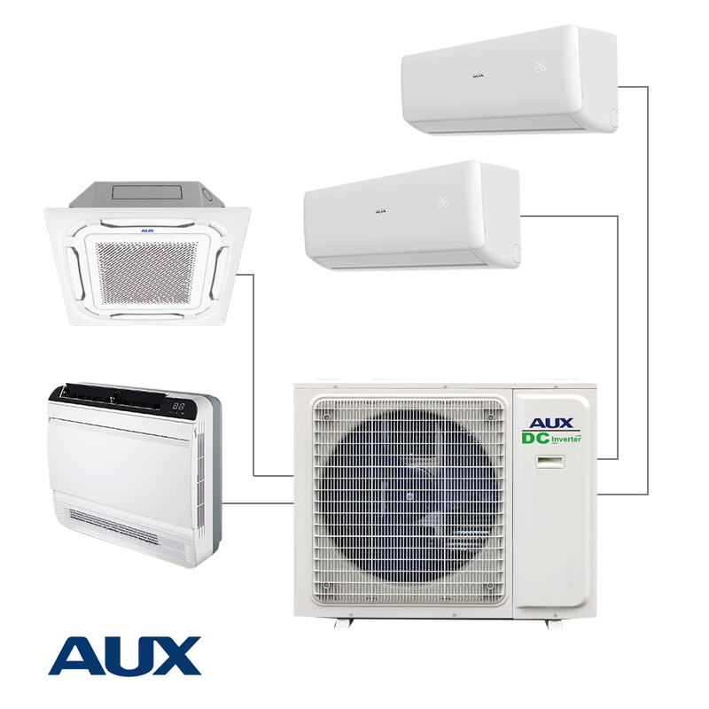 Unitate exterioara pentru sistem multi-split AUX AM4-H36/4DR3, 36000 BTU, 60 m², Pana la 4 unitati interioare, A++/A+, R-32, Alb