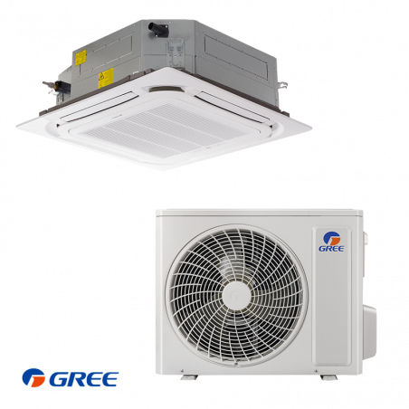 Aparat de aer conditionat caseta Gree GUD71T1 + GUD71W1/NhA-S, 24000 BTU, 49 m², A++, R-32, Alb