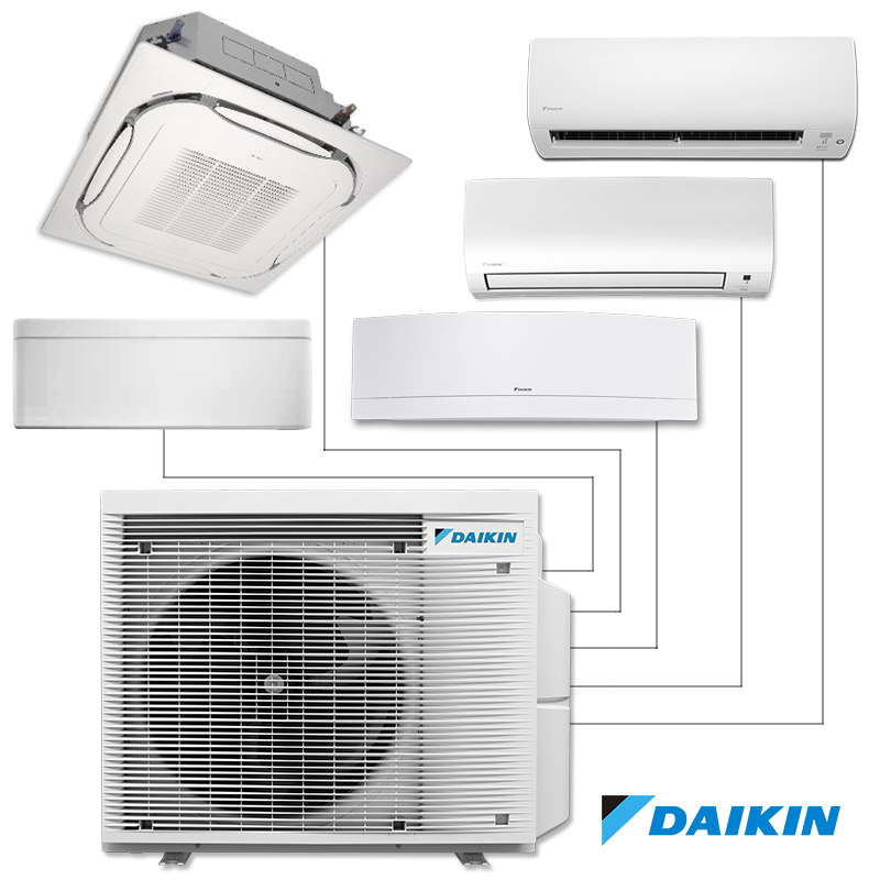 Unitate exterioară Daikin 5MXM90A9, 30000 BTU, 64 m2, A+++, R-32, Până la 5 unități interioare, Alb