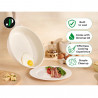 Tigaie Just Perfecto JL-41, 24 cm, Capac din sticla, Acoperire marmura, Fara PFAS, Inductie, Bej