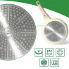 Tigaie Just Perfecto JL-41, 24 cm, Capac din sticla, Acoperire marmura, Fara PFAS, Inductie, Bej