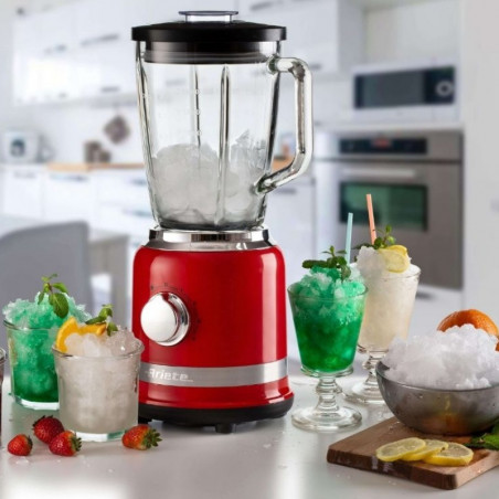 Blender Ariete MODERNA 0585/00, 1000W, 4 lame, 1.5 l, 4 viteze + puls, Ulcior din sticlă, Rosu