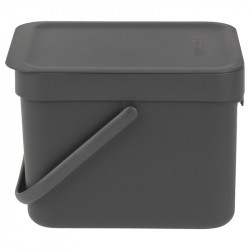 Cos de gunoi colectare selectiva Brabantia Sort&Go 648974, 6 l, Maner, Montabil pe perete, Gri inchis