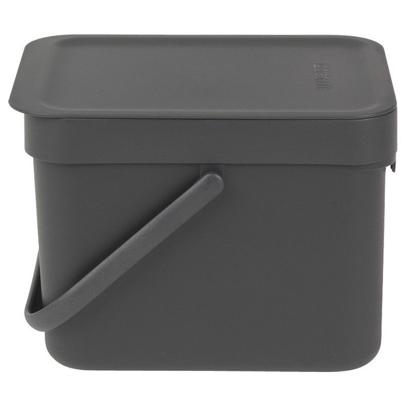Cos de gunoi colectare selectiva Brabantia Sort&Go 648974, 6 l, Maner, Montabil pe perete, Gri inchis