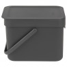 Cos de gunoi colectare selectiva Brabantia Sort&Go 648974, 6 l, Maner, Montabil pe perete, Gri inchis