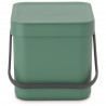 Brabantia Coș de colectare selectivă a deșeurilor Sort&Go 1003233, 6 l, Mâner, Montabil pe perete, Verde închis