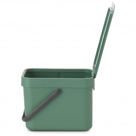 Brabantia Coș de colectare selectivă a deșeurilor Sort&Go 1003233, 6 l, Mâner, Montabil pe perete, Verde închis