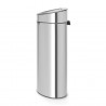 Cos de gunoi Brabantia Touch Bin New 650528, 40 L, Inchidere silentioasa si lina, Spate plat, Inox mat