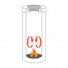 Coș Brabantia Flame Guard 647074, 30 l, Rezistent la foc, Coș interior metalic, Inox, Inox