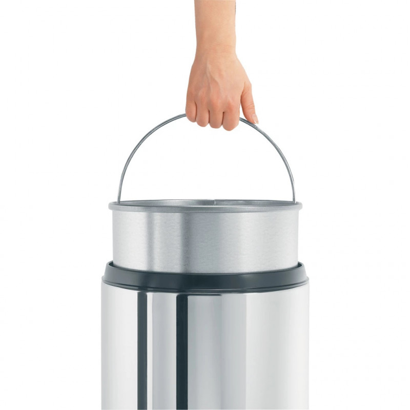 Coș Brabantia Flame Guard 647074, 30 l, Rezistent la foc, Coș interior metalic, Inox, Inox