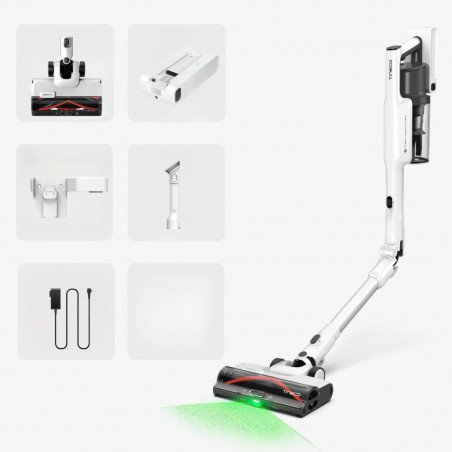 Aspirator vertical Tineco Pure One A50S, 185W, 1000 ml, 70 min, Filtrare Multi-Cyclone + HEPA, Duza 3DSense, LED, Alb