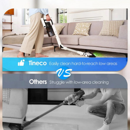 Aspirator vertical Tineco Pure One A50S, 185W, 1000 ml, 70 min, Filtrare Multi-Cyclone + HEPA, Duza 3DSense, LED, Alb