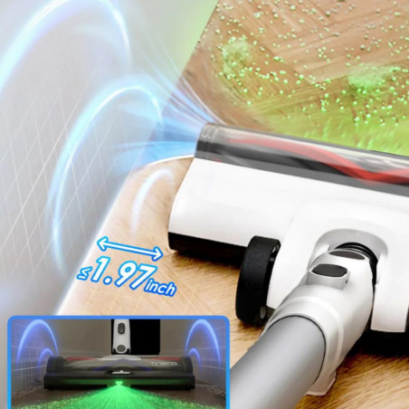 Aspirator vertical Tineco Pure One A50S, 185W, 1000 ml, 70 min, Filtrare Multi-Cyclone + HEPA, Duza 3DSense, LED, Alb