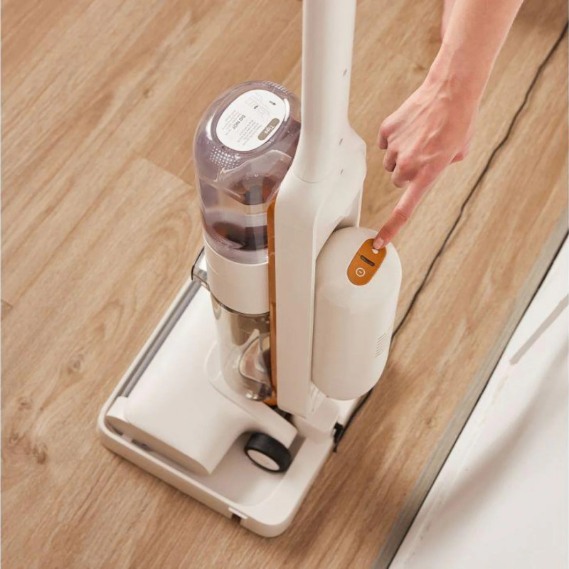 Aspirator vertical Tineco iFloor Y2 Plus, 6500 Pa, Wi-Fi, 0.8 L apa murdara/1 L apa curata, LED, Auto-curatare, 70 m², Indicatori, Alb/Portocaliu