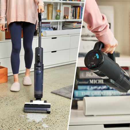Aspirator vertical Tineco Floor One S5 Combo Plus, 22W, 0.45 L apa murdara/0.5 L apa curata/0.16 L deseuri, Wi-Fi, iLoop Smart Sensor, Auto-curatare, Autonomie 22 min, Pana la 90m², Negru