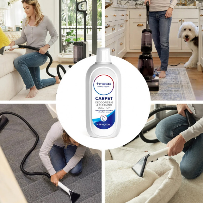 Solutie de curatat covoare si pardoseli Tineco 9FWWS100200, 1 L, Pentru seria CARPET de Tineco, Biodegradabil, Fara fosfati și coloranti, Transparent