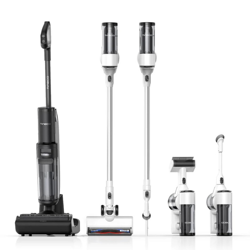 Aspirator vertical si mop 2in1 Tineco Floor One Switch S7, 230W, Curatare uscata/umeda, Autonomie pana la 65 min, 4 moduri, Sistem de auto-curatare FlashDry, Alb/Negru