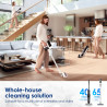 Aspirator vertical si mop 2in1 Tineco Floor One Switch S7, 230W, Curatare uscata/umeda, Autonomie pana la 65 min, 4 moduri, Sistem de auto-curatare FlashDry, Alb/Negru