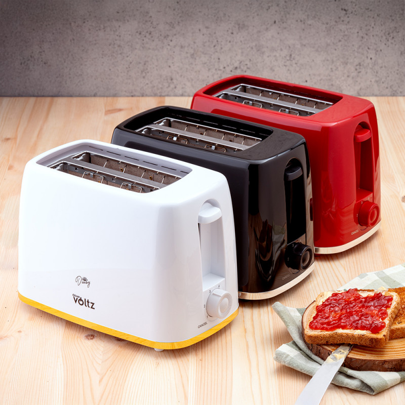 Prajitor de paine Oliver Voltz Daisy OV51440W, 700W, 2 felii, 6 trepte, Tava mobila pentru firimituri, Alb